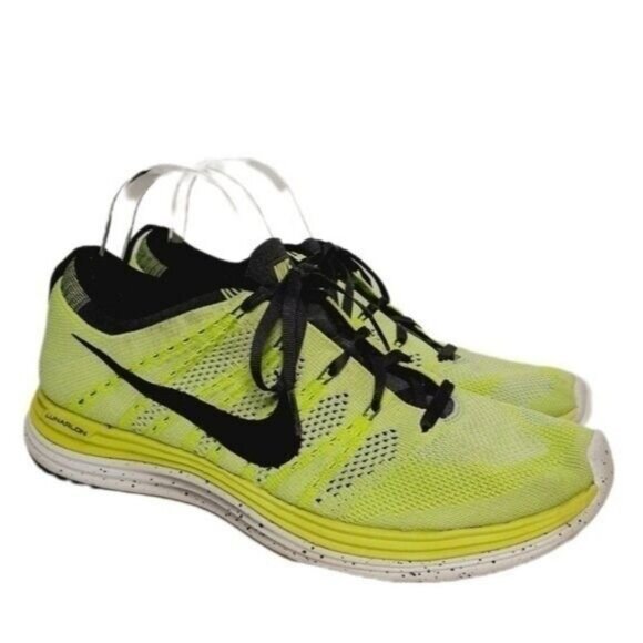 NIKE Flyknit Lunar1+ Volt Marathon Athletic Shoes Men's Sz 10 - Picture 1 of 12